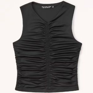 Abercrombie Sleek Seamless Fabric Ruched High-Neck Top NWT